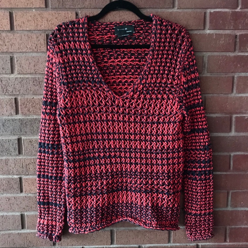 Babaton red navy sweater, size S